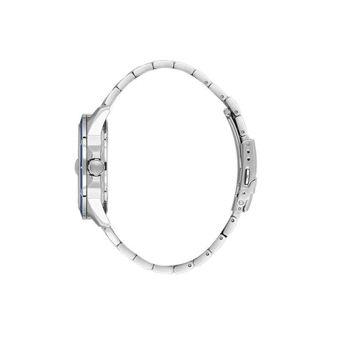 The Watch Boutique Daniel Klein Men’s Stainless Steel Sports Watch with Blue Textured Dial