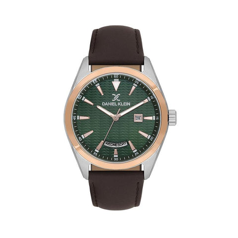 The Watch Boutique Daniel Klein Men’s Two-Tone Watch with Green Textured Dial