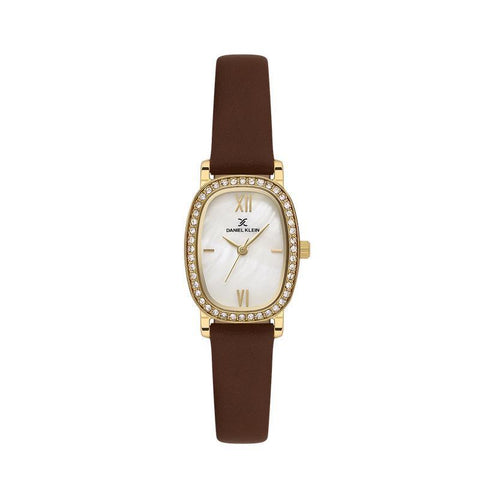 The Watch Boutique Daniel Klein Premium Gold Tone Brown Leather Watch