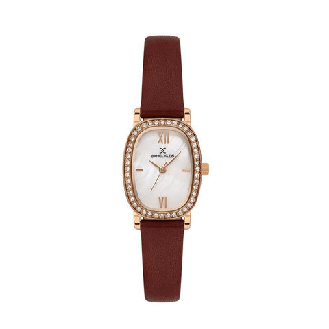 The Watch Boutique Daniel Klein Premium Rose Gold Tone Brown Leather Watch