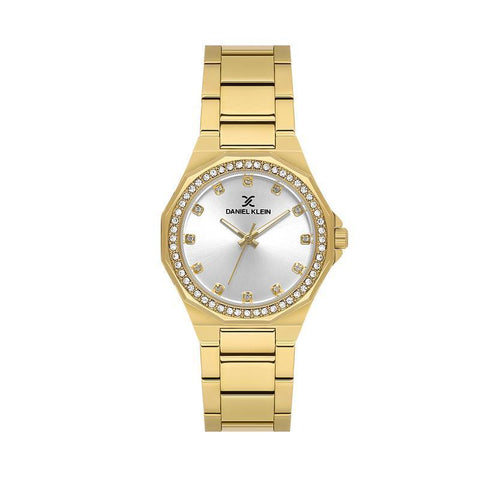 The Watch Boutique Daniel Klein Women’s Gold-Tone Crystal-Set Bracelet Watch