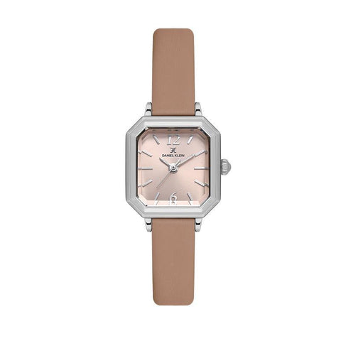 The Watch Boutique Daniel Klein Women’s Silver Square Case Watch with Rose Dial