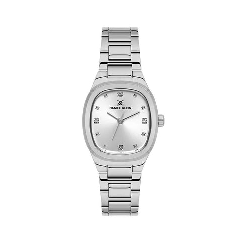 The Watch Boutique Daniel Klein Women’s Silver Stainless Steel Watch with Cushion Case