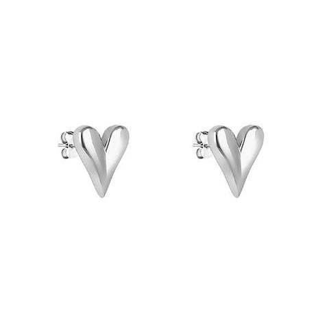 The Watch Boutique Daniel Klein Women's Stud Heart Earrings Silver