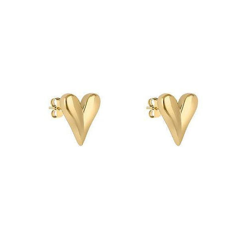 The Watch Boutique Daniel Klein Women's Stud Heart Earrings Gold