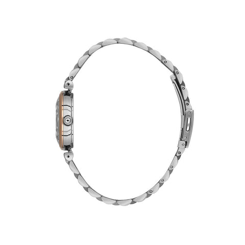 The Watch Boutique Daniel Klein Women’s Two-Tone Rose Gold Crystal Accent Watch with White Sunray Dial