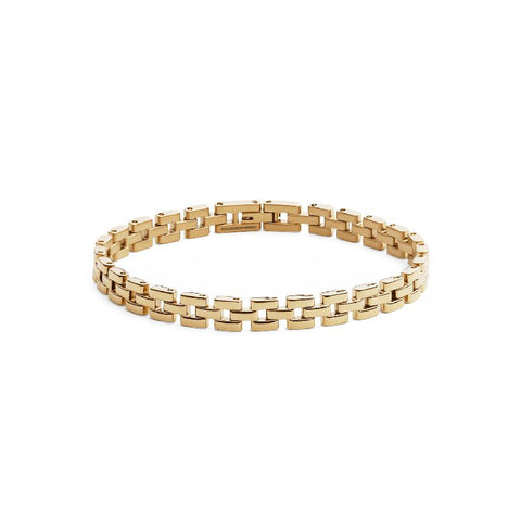 Elegant Daniel Wellington 3-link gold bracelet crafted from PVD-plated stainless steel with a secure fold-over clasp.