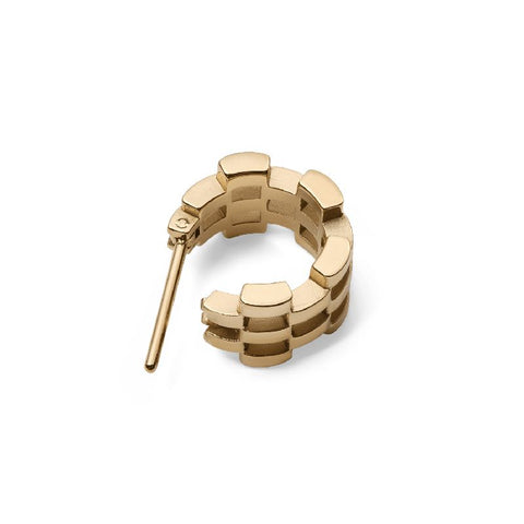 Daniel Wellington 5-link hoop earring in gold-plated stainless steel, featuring a sophisticated 13.6mm textured design.