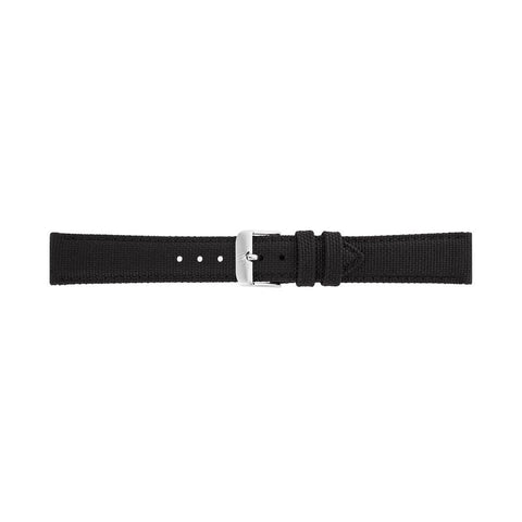 The Watch Boutique Daniel Wellington Black Canvas Strap Silver 20mm Watch Strap