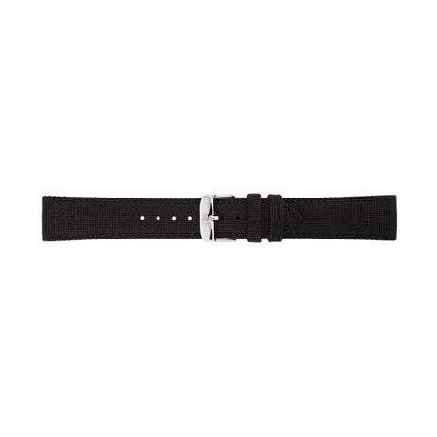 The Watch Boutique Daniel Wellington Black Canvas Strap Silver 20mm Watch Strap