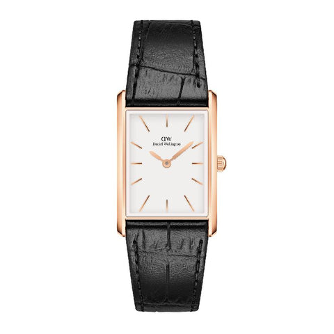 The Watch Boutique Daniel Wellington Bound Black Crocodile Rose Gold Women's Watch