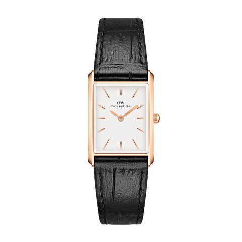 The Watch Boutique Daniel Wellington Bound Black Crocodile Rose Gold Women's Watch