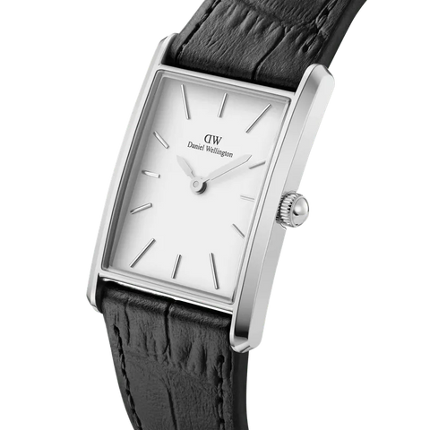 Daniel Wellington Bound Black Crocodile Silver Watch
