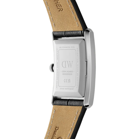 Daniel Wellington Bound Black Crocodile Silver Watch