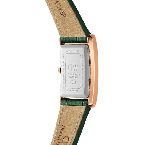 The Watch Boutique Daniel Wellington Bound Emerald Crocodile Sunray Rose Gold Watch 32x22mm