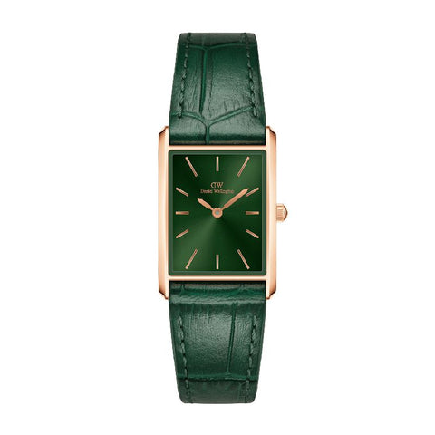 The Watch Boutique Daniel Wellington Bound Emerald Crocodile Sunray Rose Gold Watch 32x22mm