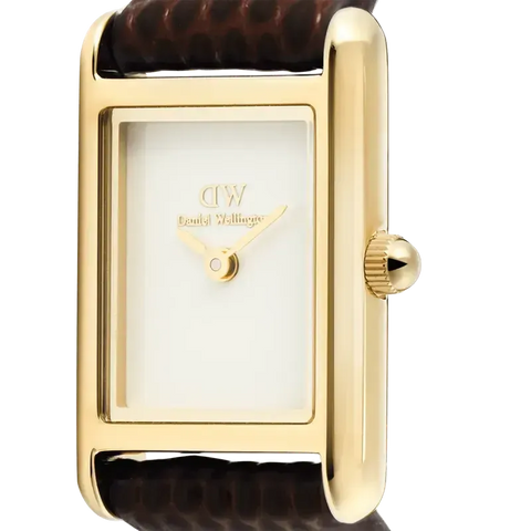 The Watch Boutique Daniel Wellington Bound Mini Dark Brown Lizard Gold Watch