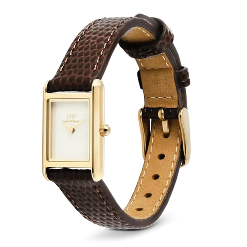 The Watch Boutique Daniel Wellington Bound Mini Dark Brown Lizard Gold Watch