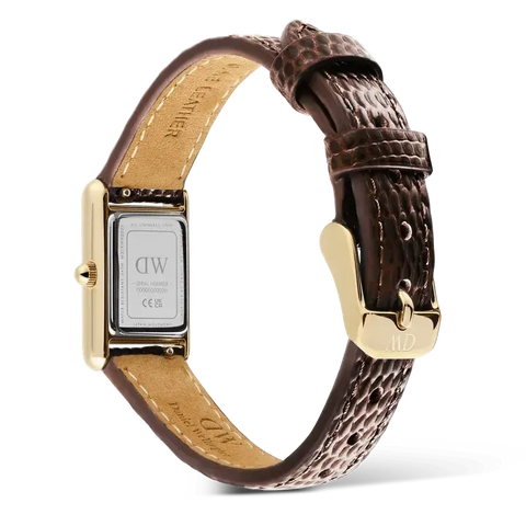 The Watch Boutique Daniel Wellington Bound Mini Dark Brown Lizard Gold Watch