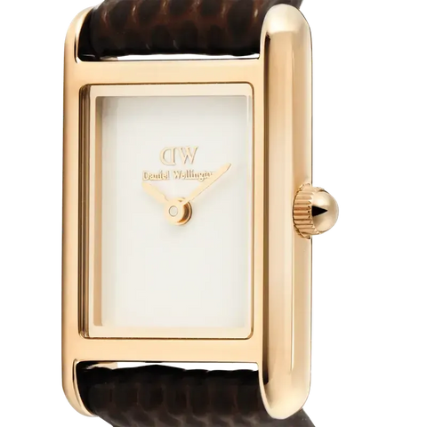 The Watch Boutique Daniel Wellington Bound Mini Dark Brown Lizard Rose Gold Watch