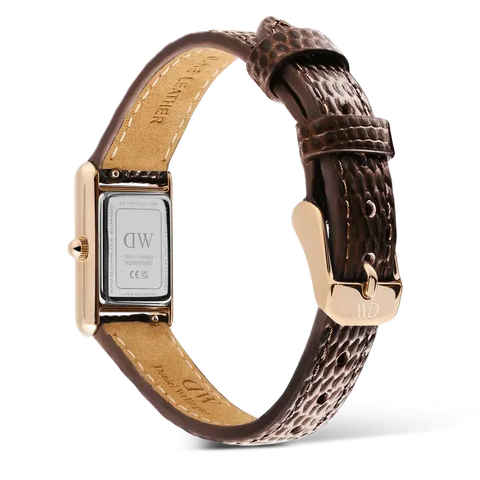 The Watch Boutique Daniel Wellington Bound Mini Dark Brown Lizard Rose Gold Watch