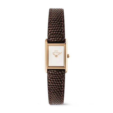 The Watch Boutique Daniel Wellington Bound Mini Dark Brown Lizard Rose Gold Watch