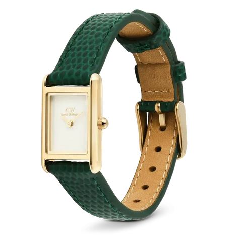 Daniel Wellington Bound Mini Green Lizard Gold Watch