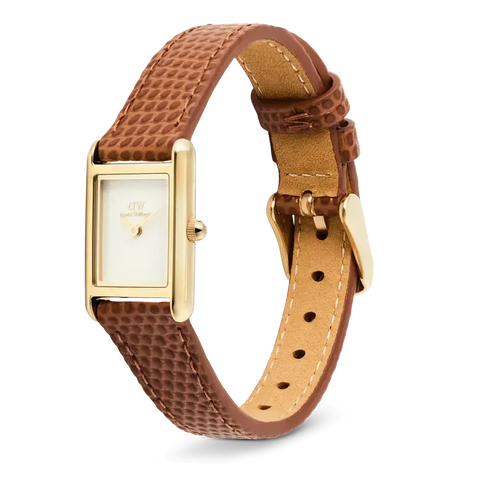 The Watch Boutique Daniel Wellington Bound Mini Light Brown Lizard Gold Watch