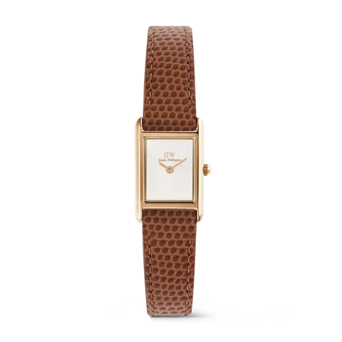 The Watch Boutique Daniel Wellington Bound Mini Light Brown Lizard Rose Gold Watch