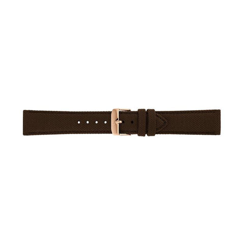 The Watch Boutique Daniel Wellington Brown Canvas Strap Rose Gold 20mm Watch Strap