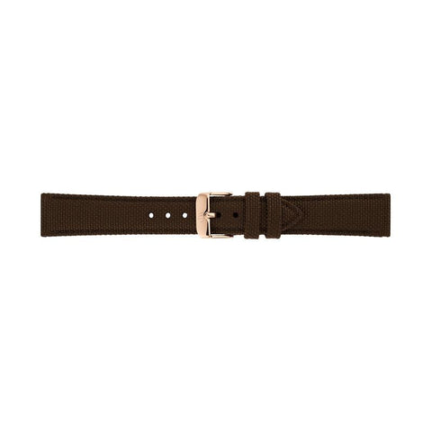 The Watch Boutique Daniel Wellington Brown Canvas Strap Rose Gold 20mm Watch Strap