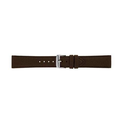 The Watch Boutique Daniel Wellington Brown Canvas Strap Silver 18mm Watch Strap