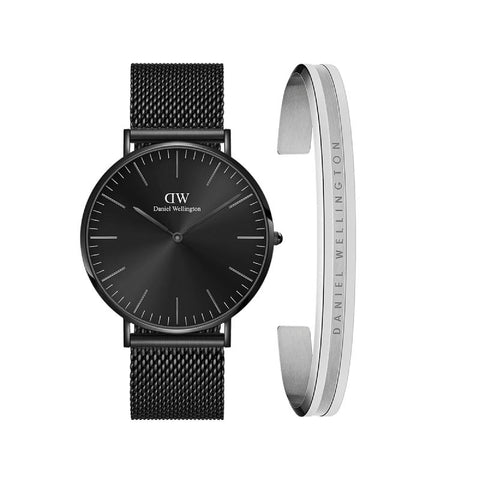 The Watch Boutique Daniel Wellington Bundle : Classic Mesh + Elan Bracelet Black