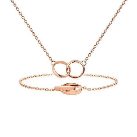 The Watch Boutique Daniel Wellington Bundle : Elan Unity Bracelet Rose Gold + Elan Unity Necklace Rose Gold