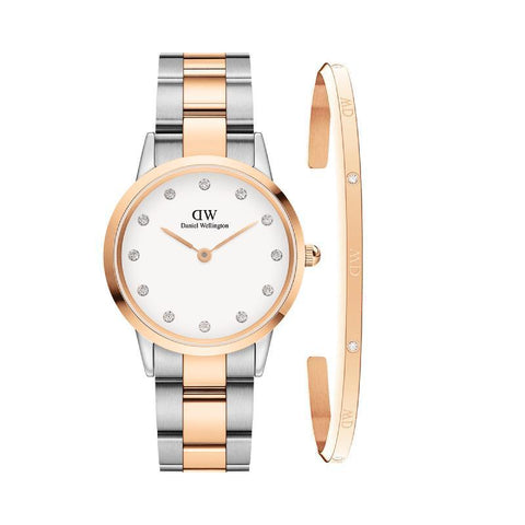 The Watch Boutique Daniel Wellington Bundle : Iconic Link Lumine + Lumine Bracelet Rose Gold