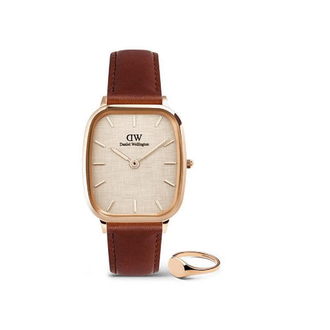The Watch Boutique Daniel Wellington Bundle : Marlon & Classic Mini Signet Ring Rose Gold Set