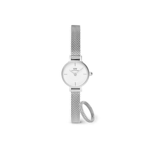 The Watch Boutique Daniel Wellington Bundle : Petite Mini & Pave Crystal Ring Silver Set