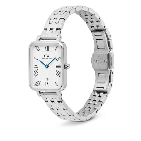 Daniel Wellington Bundle : Quadro 5-Link + Pavé Ring 3mm Silver Set