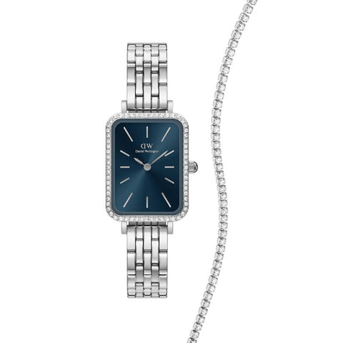 The Watch Boutique Daniel Wellington Bundle : Quadro Bezel Arctic & Tennis Bracelet S