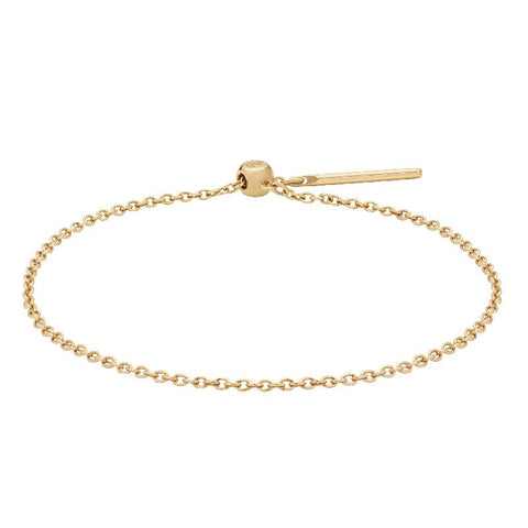 Elegant Daniel Wellington gold-plated stainless steel chain bracelet with an adjustable sliding clasp, 185 mm length.