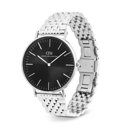 The Watch Boutique Daniel Wellington Classic 7-Link Black Silver 40mm Men's Watch
