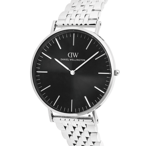 The Watch Boutique Daniel Wellington Classic 7-Link Black Silver 40mm Men's Watch
