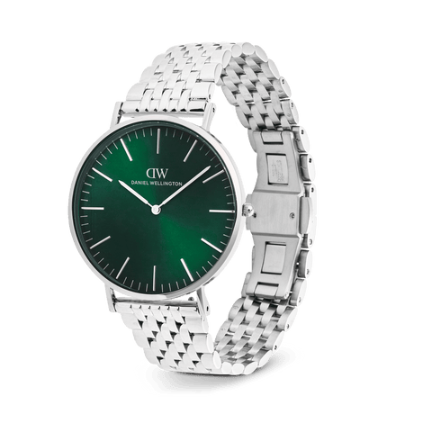 The Watch Boutique Daniel Wellington Classic 7-Link Emerald Silver 40mm Men's Watch