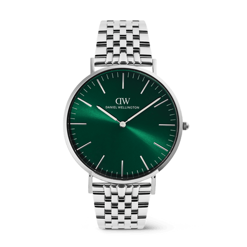 The Watch Boutique Daniel Wellington Classic 7-Link Emerald Silver 40mm Men's Watch