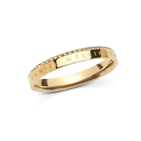 Classic Aura Gold Ring with Sparkling White Crystals