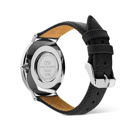 The Watch Boutique Daniel Wellington Classic Black Canvas Silver Men's Watch