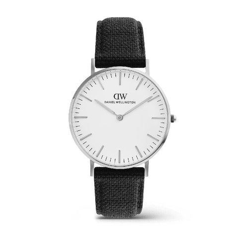 The Watch Boutique Daniel Wellington Classic Black Canvas Silver Men's Watch