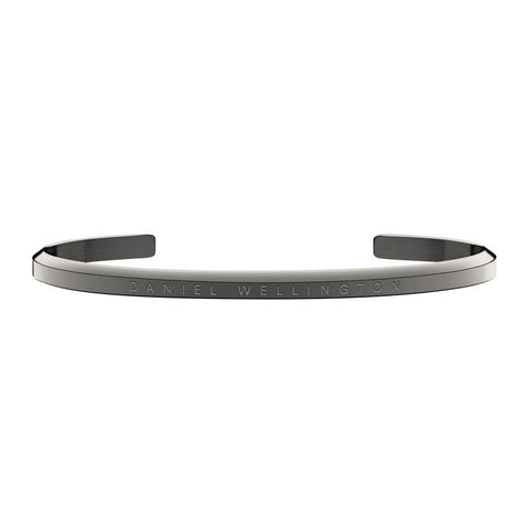 Minimalist Daniel Wellington Classic Bracelet in sleek graphite stainless steel with engraved logo detail.