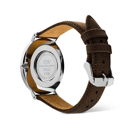The Watch Boutique Daniel Wellington Classic Brown Canvas Silver Men's Watch