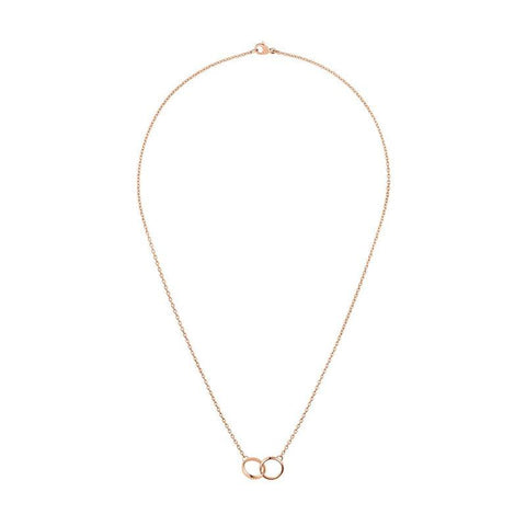 Daniel Wellington Classic Lumine Unity necklace in rose gold stainless steel with sparkling crystal accents.